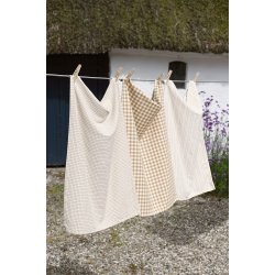 Ib Laursen Viskestykke Silas natur med sm brune tern 50x70 cm