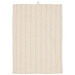 Ib Laursen -Viskestykke Tilde natur med rustikbrune striber 50x70 cm.