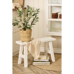 Ib Laursen -Viskestykke Tilde natur med rustikbrune striber 50x70 cm.