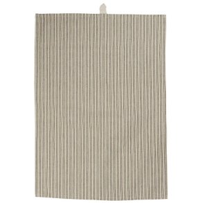Ib Laursen Viskestykke Villads natur med gr og sorte striber 50x70 cm.