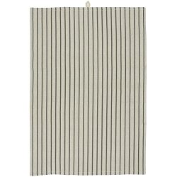 Ib Laursen Viskestykke beige med sorte striber