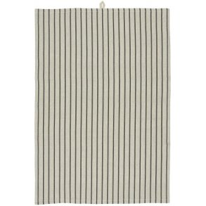 Ib Laursen Viskestykke beige med sorte striber