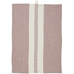 Ib Laursen Viskestykke hvid m/rde striber 50x70 cm.
