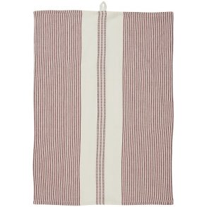 Ib Laursen Viskestykke hvid m/rde striber 50x70 cm.