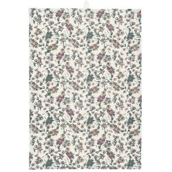 Ib Laursen Viskestykke med faded rose og grt blomstermnster