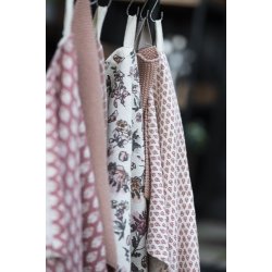 Ib Laursen Viskestykke med faded rose og grt blomstermnster