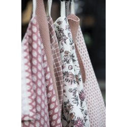 Ib Laursen Viskestykke med faded rose og grt blomstermnster