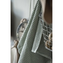 Ib Laursen - Viskestykke vaffelmnster stvgrn 50x70cm.