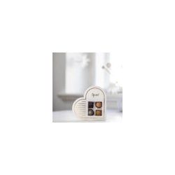 Xocolatl - Hvidt hjerte med 4 fyldte chokolader, 38g. 