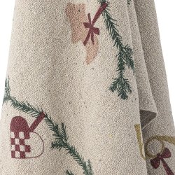 Bloomingville Yule Plaid, Natur, Genanvendt Bomuld160x130 cm.