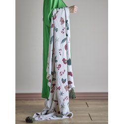  Bloomingville Yule Plaid, Natur, Genanvendt Bomuld 160x130 cm.