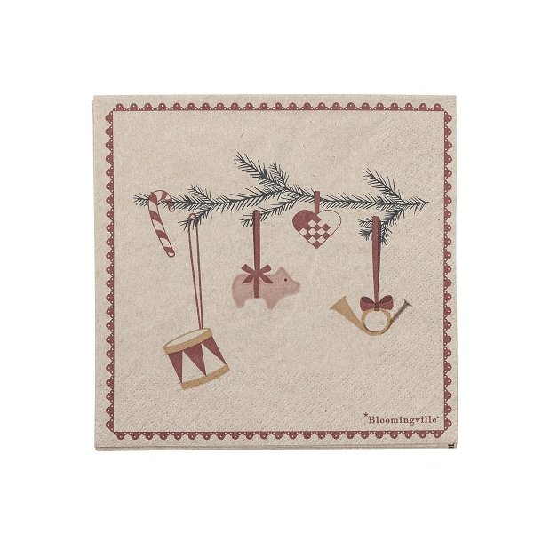Bloomingville - Yule Serviet, Rd, 20 stk.