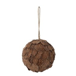 Bloomingville - Julekugle - Zada Ornament, Brun, Egeblade -  kugle