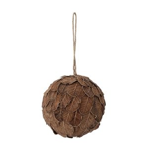 Bloomingville - Julekugle - Zada Ornament, Brun, Egeblade -  kugle