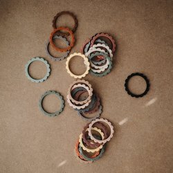 Mushie bidering - 3 stk - bl� og lavendel