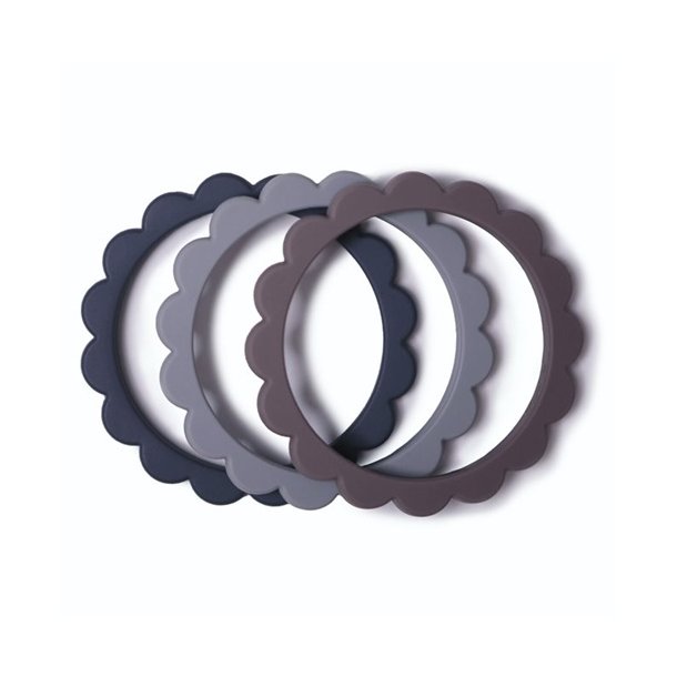 Mushie bidering - 3 stk - bl� og lavendel