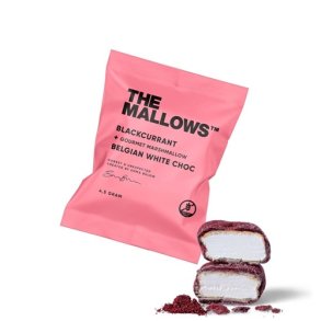 The Mallows -BLACKCURRANT & WHITE CHOCO FLOWPACK� SKUMFIDUS MED B�R 1 STK. ca. 5g