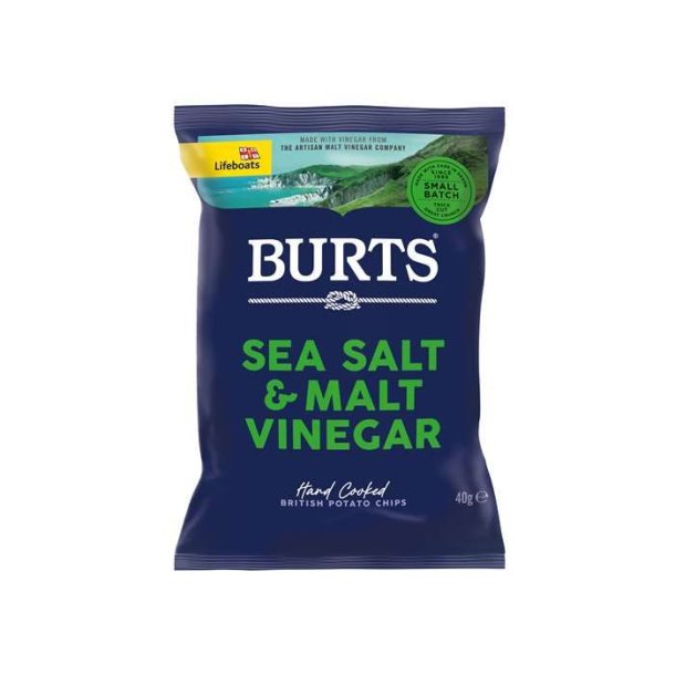 Burts Chips Sea Salt &amp; Malted Vinegar 40 g 
