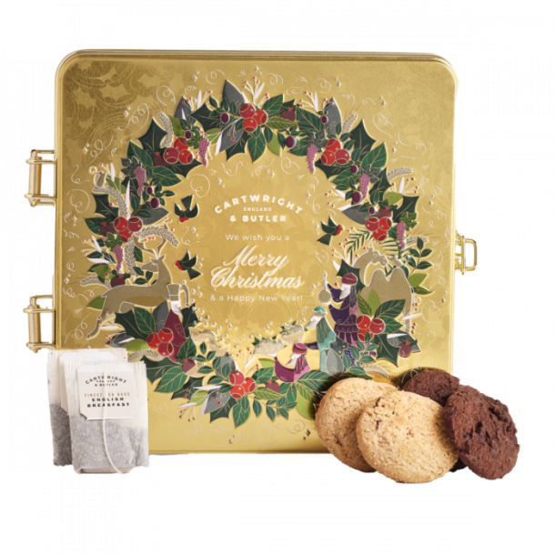 Cartwright - Merry Christmas Teatime Selection med te og smkager i tindse 390g