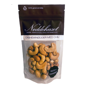 Nddehuset Trristede Cashewndder med Chilismag 85g BB 15/11