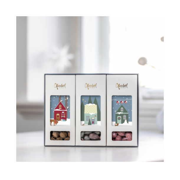 Xocolatl - Christmas city box 3 x ndder med lkker overtrk 3 x 90g