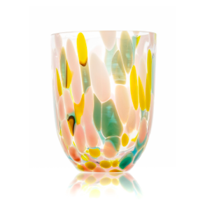 Anna von Lipa Confetti glas - Rosa + Gul + Tyrkis