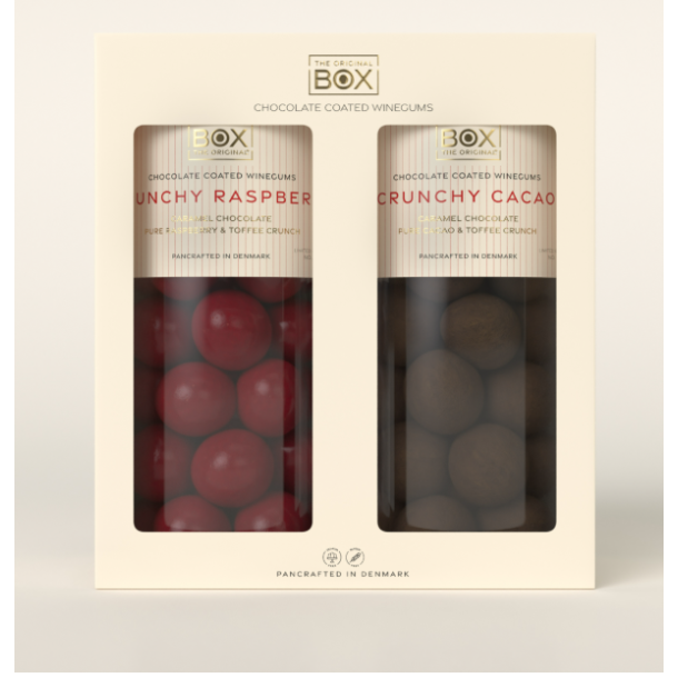 Box The Original - Gave�ske med Crunchy Raspberry og crunchy cacao 2 x 250g