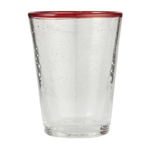 Ib Laursen Drikkeglas m/rd kant mundblst tykkelse og vgt p glasset vil variere