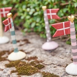 Speedtsberg flag med hjerte 3 forskellige, 1 stk. - 14 cm - keramik 