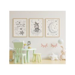 Mouse &amp; Pen A3 plakat - Flodhest - Be Strong
