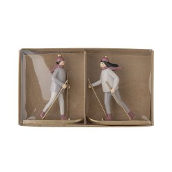 Bloomingville - Nisser p ski Franci Deko, Gr, Polyresin 1 stk. vlg variant