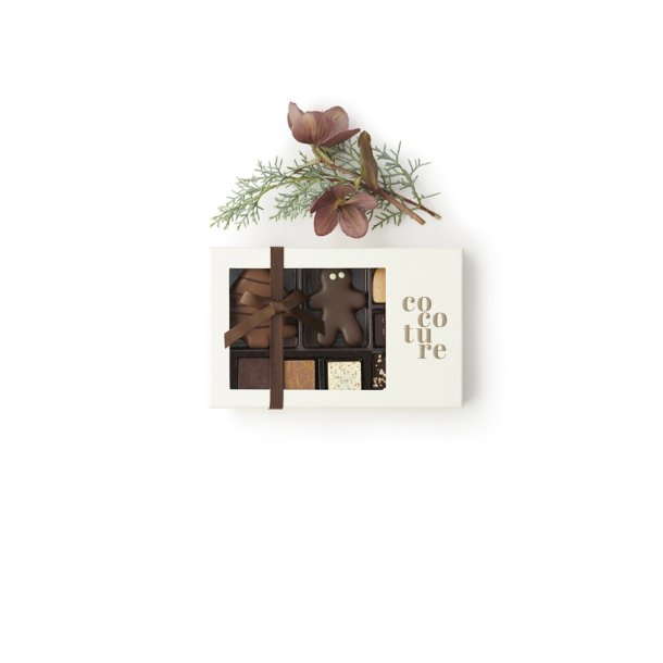 Cocoture 120g 2stk. jule marcipanfigurer &amp; fyldt chokolade i hvid Cocoture ske