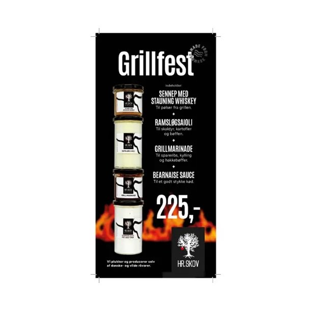 Grill GRILL FEST box - med sovs, aioli, sennep og marinade.