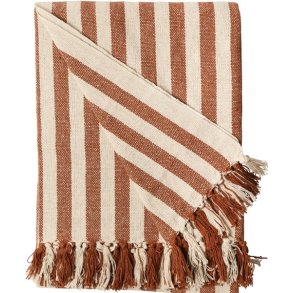 Au Maison  - Plaid- tppe -Stribet-Gylden Brun og Natur, 130x180 cm