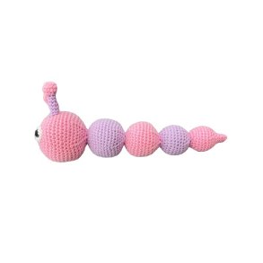  Hklet larve rangle - 20 cm - rosa/lilla