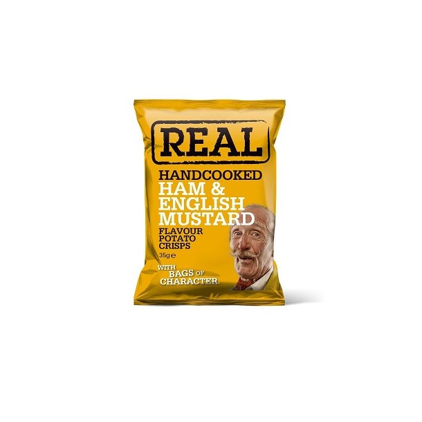 REAL Chips - 35 gr. Real Chips, Ham &amp; English Mustard,