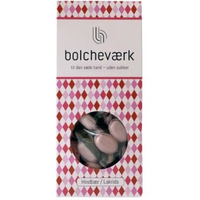 BOLCHEVRK - Hindbr og lakrids - sukkerfrie bolcher 100g. 