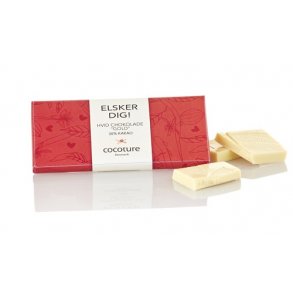 Cocoture - block hvid Chokolade 30%  ELSKER DIG 
