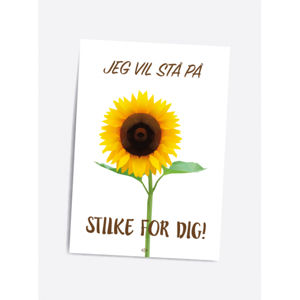 Jeg vil st p stilke for dig - postkort A5