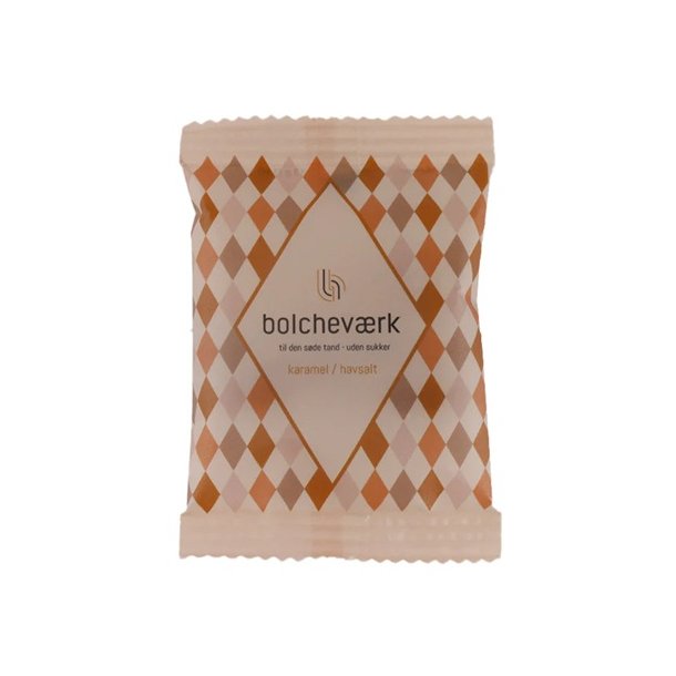 BOLCHEVRK - Fldekaramel &amp; Havsalt  Sukkerfri bolcher flowpack 12g.  