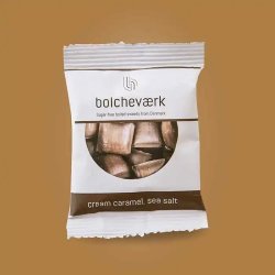 BOLCHEVRK - Fldekaramel &amp; Havsalt  Sukkerfri bolcher flowpack 12g.  