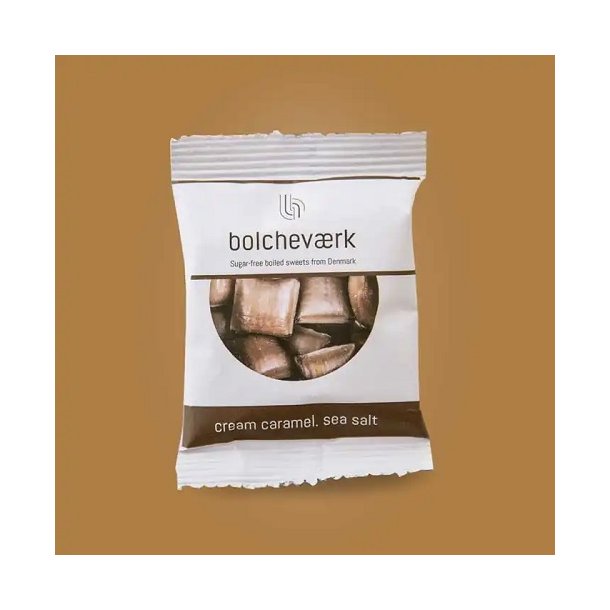 BOLCHEVRK - Fldekaramel &amp; Havsalt  Sukkerfri bolcher flowpack 12g. 