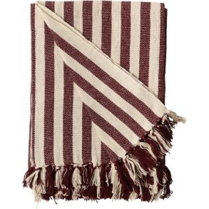 Au Maison  - Plaid, Stribet-Maroon Natur, 130x180 cm