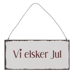 Ib Laursen Metalskilt Vi elsker jul  7x15 cm 