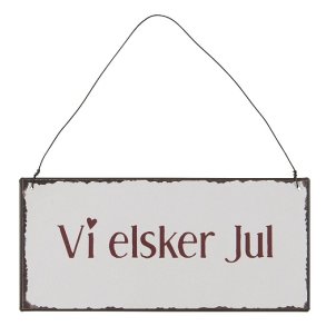 Ib Laursen Metalskilt Vi elsker jul  7x15 cm 