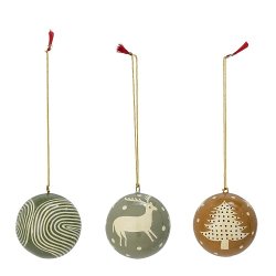  Bloomingville -Julekugle Mia til ophng, Grn, Papmache 3 varianter - 1 stk.