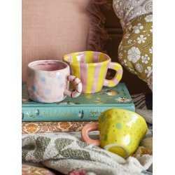 Bloomingville Mini - Nini Kop, Rosa og gule striber, Stentj