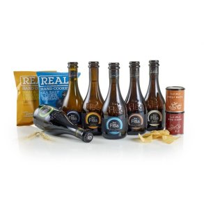 �lpakke med 6 �l, snacks og chips