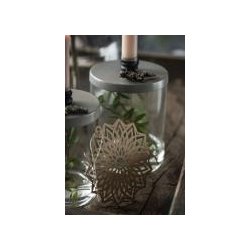 Ib Laursen - Papirklip brun blomst  12 x 12 cm