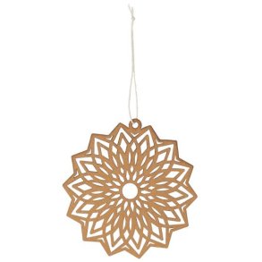 Ib Laursen - Papirklip brun blomst  12 x 12 cm